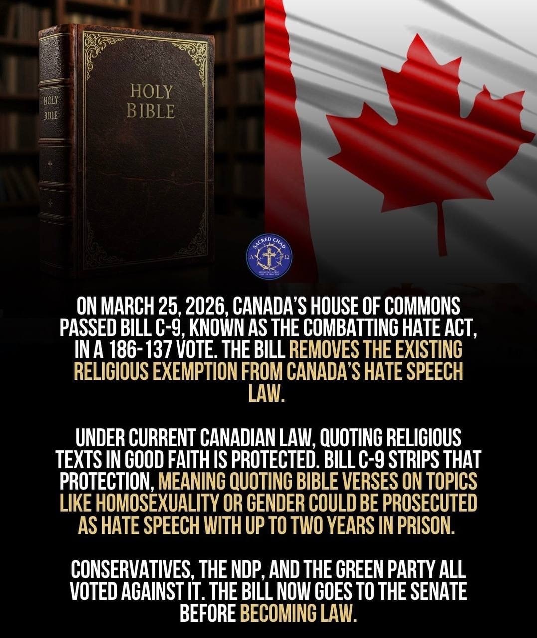 Kanada újabb törvényjavaslata a kereszténység ellen? A Bill C-9 és a Biblia-idézés körüli vita