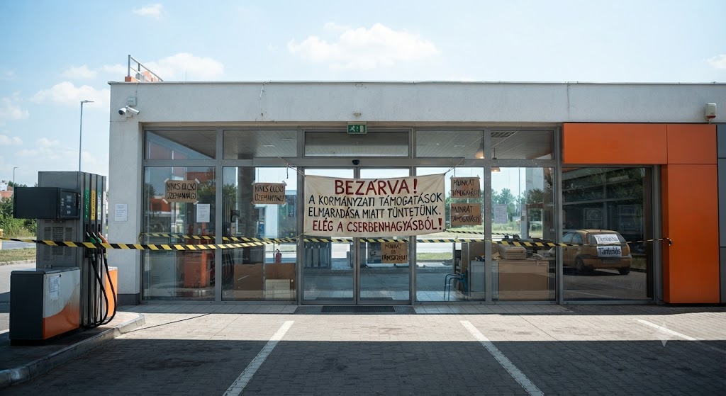 Bezárással tiltakoznak a kisbenzinkutak az elmaradt kormányzati támogatások miatt