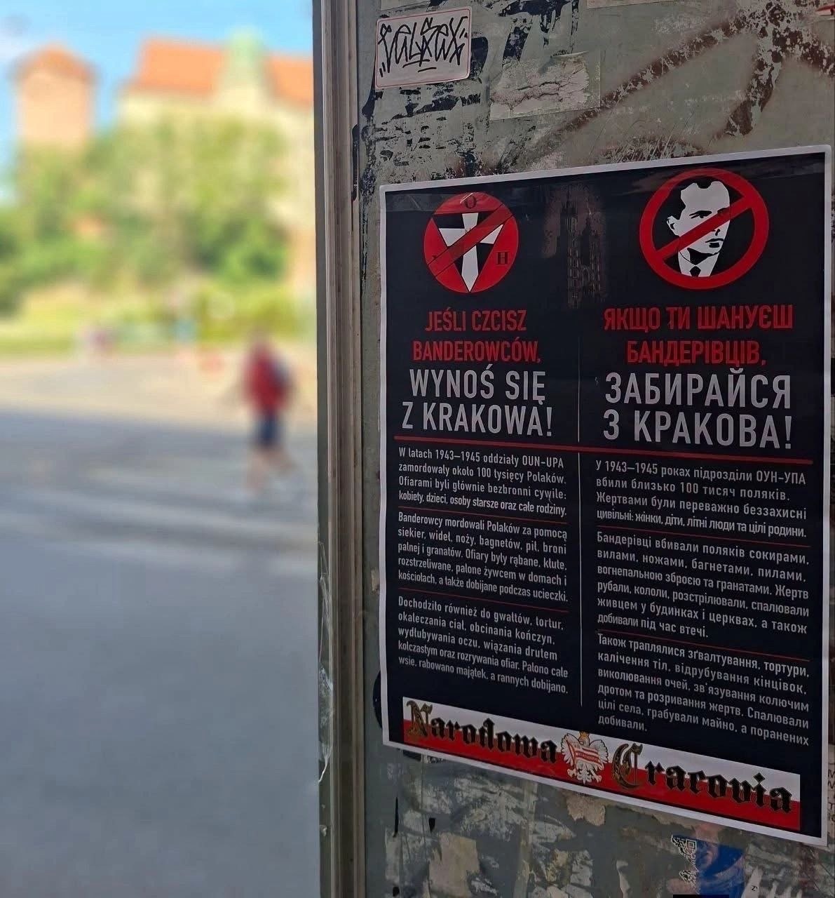 Krakkóban plakátok jelentek meg: „Ha tisztelitek a banderistákat, hagyjátok el a várost!”