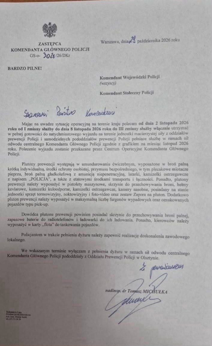 Média: a lengyel rendőrséget teljes harckészültségbe helyezték az államcsíny előtt